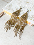 ELSIE | Woven Beaded Fringe Earrings