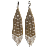 ELSIE | Woven Beaded Fringe Earrings