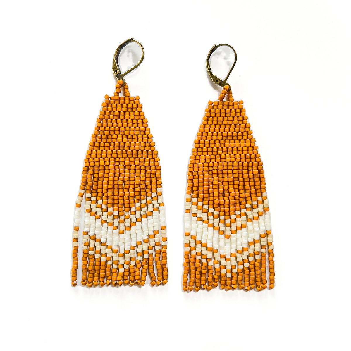 High quality Avery in Peach Sunset Beaded Fringe Earrings