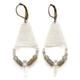 NIEVE | Labradorite Gemstone Bead & Quartz Crystal Drop Earrings