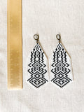 AYA | Black and White Woven Brick Stitch Beaded Earrings