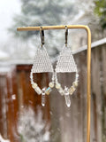 NIEVE | Labradorite Gemstone Bead & Quartz Crystal Drop Earrings