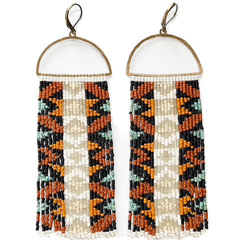 Earrings Brick Stitch Pattern Native American Beading Pattern Floral Fringe Earrings  Bead Pattern Digital File Pdf - Etsy Denmark