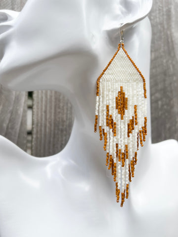 Edna | Beaded Fringe Earrings Stainless Steel Leverback