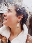 NIEVE | Labradorite Gemstone Bead & Quartz Crystal Drop Earrings