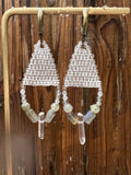 NIEVE | Labradorite Gemstone Bead & Quartz Crystal Drop Earrings