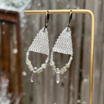 NIEVE | Labradorite Gemstone Bead & Quartz Crystal Drop Earrings
