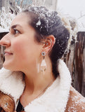 NIEVE | Labradorite Gemstone Bead & Quartz Crystal Drop Earrings